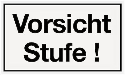 Attention level safety sign with clear visual indicator