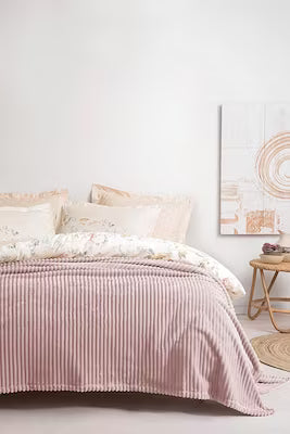 Extra soft single blanket in powder color 150x220 cm