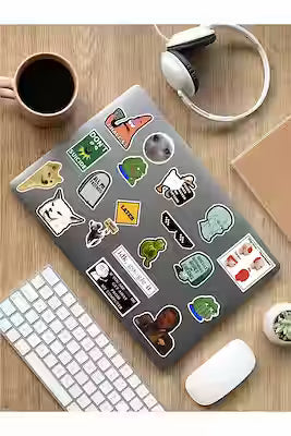 Waterproof Internet-Themed Vinyl Sticker Set for Laptops and Devices