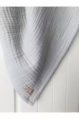 4-layer organic cotton muslin blanket light grey 100x110cm