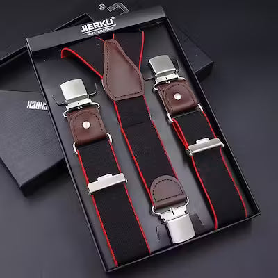 Leather Jacquard Suspender Strap for Men