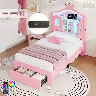LED Storage Bed Frame