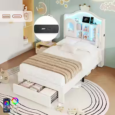 LED Storage Bed Frame