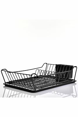 Stainless steel dish drying rack with plastic coating