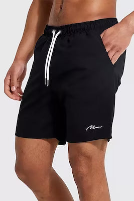 Men's Lined Black Beach Shorts for Comfort and Style