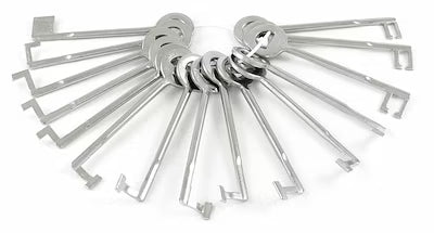 Set of locking hooks for secure fastenings