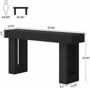 Long Console Table Wooden Rectangular Sofa Table Behind the Couch
