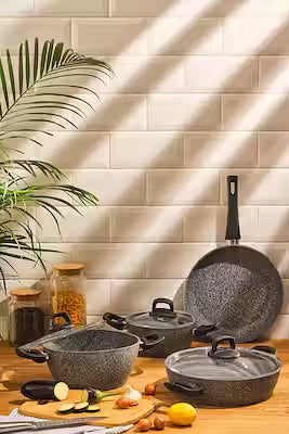 7-Piece Granite-Coated Non-Stick Cookware Set