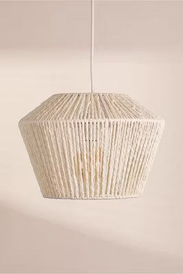 Ecru Macramé Cotton String Chandelier – Boho‑Style Decorative Light Fixture (Bulb Not Included)