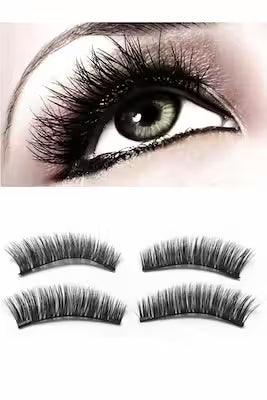 Magnetic false eyelashes with upper and lower lash pairs