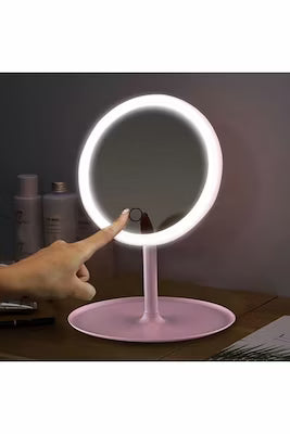 Round LED Makeup Mirror with Touch Light
