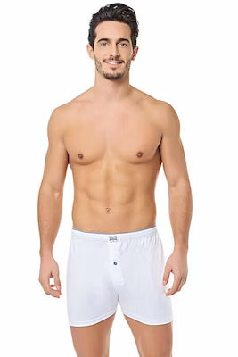 6 pack men's combed cotton buttoned boxer shorts