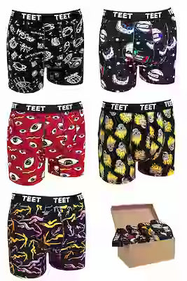 5-piece men's cotton boxer shorts with patterned designs