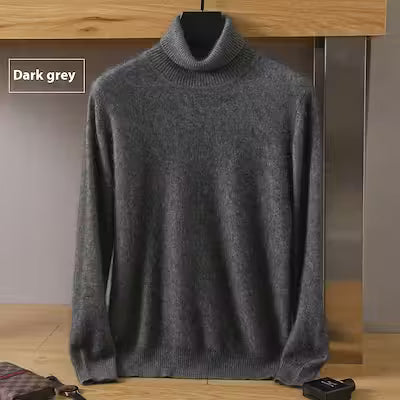 Men's Cozy High-Collar Solid Pullover Sweater - image 10