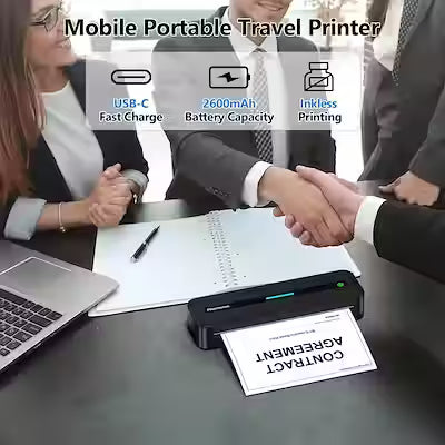 Mini Bluetooth Inkless A4 Printer for Office Use