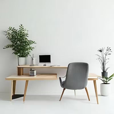 Minimalist home office setup with durable design