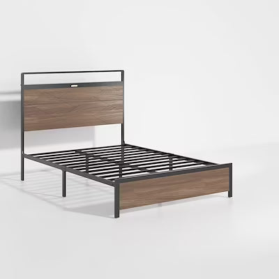 Modern Bed Frame w/ LED & Storage