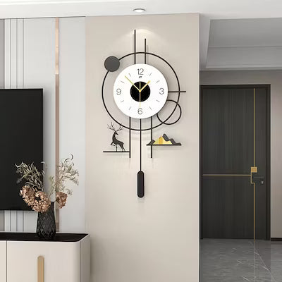 Modern Geometric Deer Wall Clock