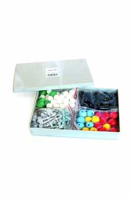 Molecular model kit with 80 plastic spheres and 30 connectors