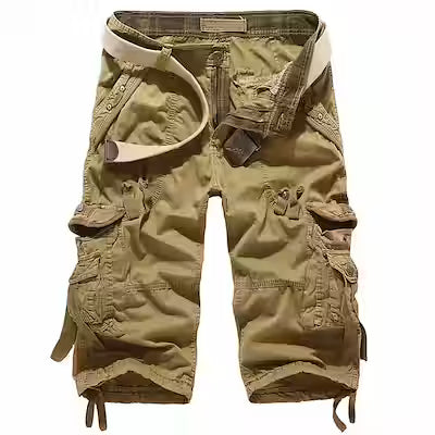 Multi-Pocket Cargo Capri Pants for Men