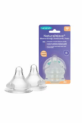 Set of two natural wave fast flow silicone baby bottle nipples