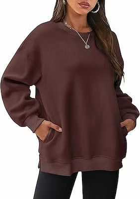 Oversized Velvet Long Sleeve Pullover Sweatshirt - image 7