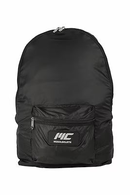 Black ultra-light foldable backpack with water repellent fabric