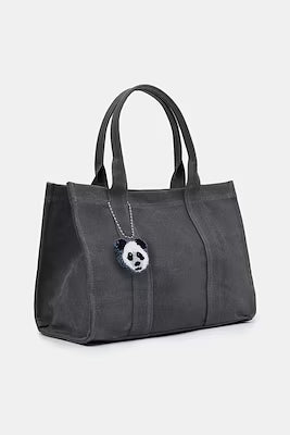Midi crossbody bag in waxed cotton canvas with magnetic closure