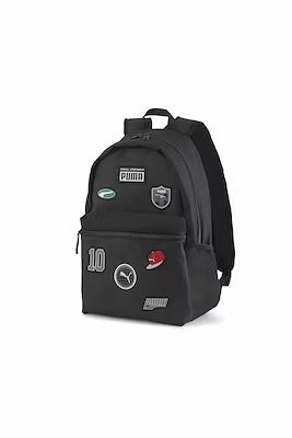 Black unisex casual backpack with durable construction