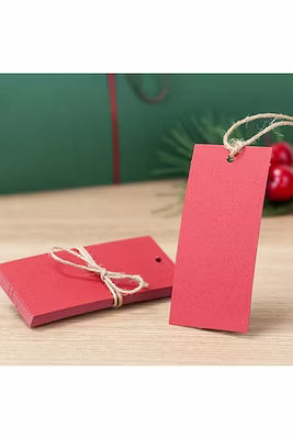 Pack of 20 white perforated rectangle labels for gifts and packaging