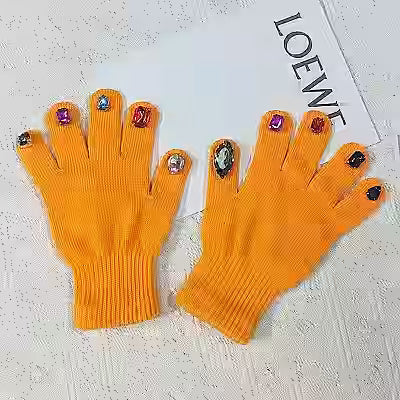 Vibrant Split Finger Knitted Gloves for Women