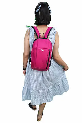 Pink waterproof backpack for sports and daily use