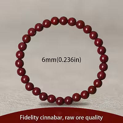 Plain cinnabar bracelet – simple red metal band for everyday wear