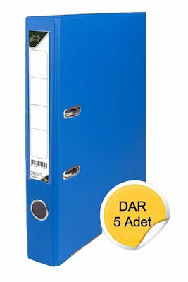 Durable narrow blue plastic folder for A4 documents, 5 liters capacity
