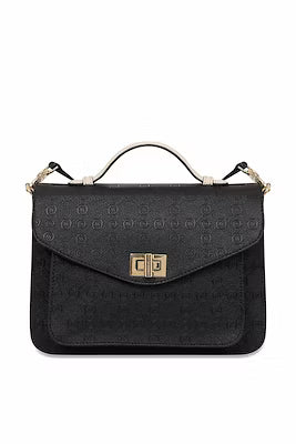 Womens messenger bag with multiple compartments in beige or black