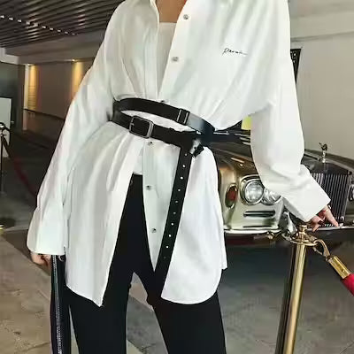 Premium Full-Width Leather Suede Belt