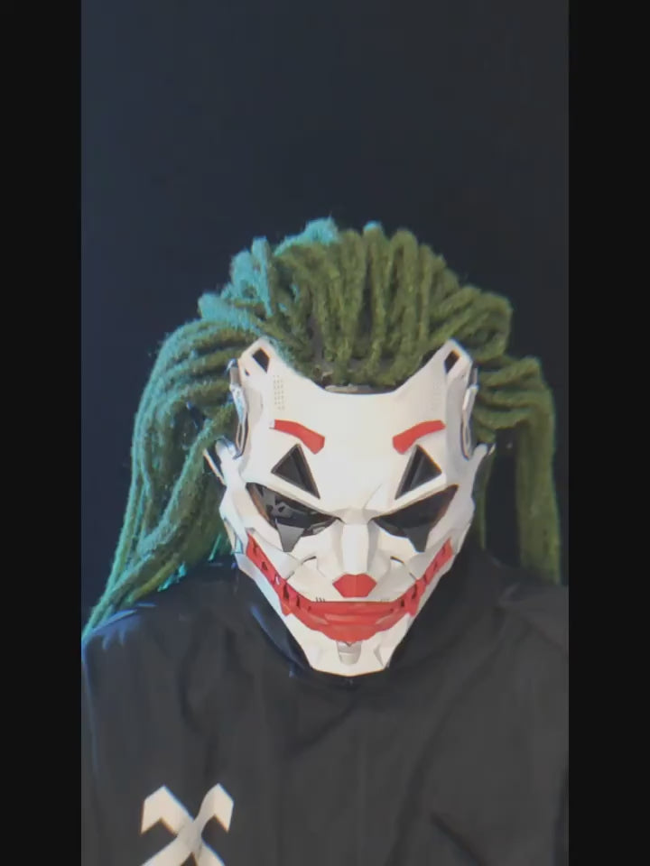 Cargar vídeo: Halloween Clown Cosplay Masks Joker Mask Halloween Party Costume Props Masquerade Carnival Party Mask