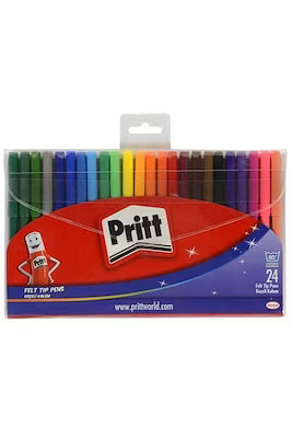 Set of 24 vivid felt tip pens for children