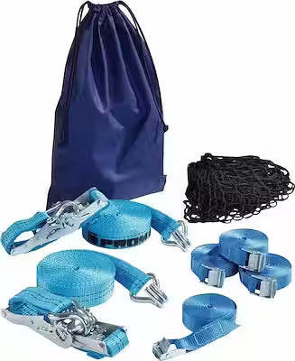 Heavy-duty lashing strap set for secure cargo transport