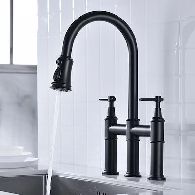 Pull Down Dual Handle Kitchen Faucet