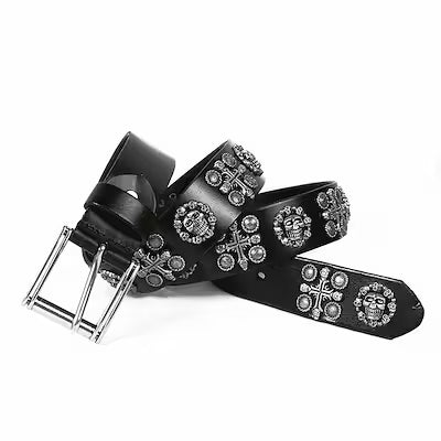 Punk Skull Leather Belt