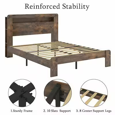 Queen Bed Frame w/ LED & Storage