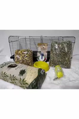 Small pet starter set with cage, accessories and food
