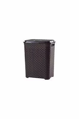 Brown rattan laundry basket with 45-liter capacity