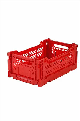 Red foldable storage box for children's toys and organization