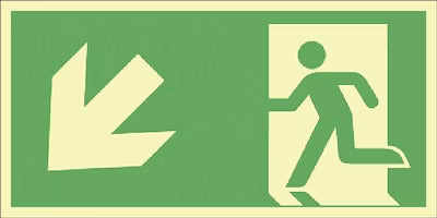 Illuminated escape route safety sign for emergency exits