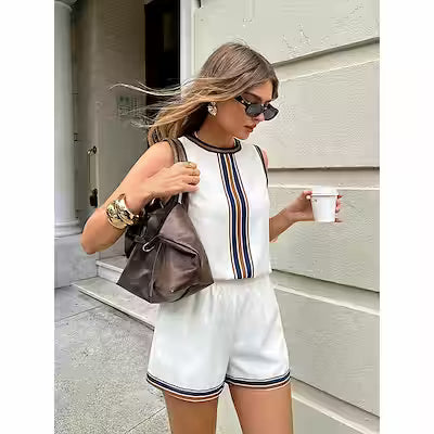 Retro Color Stripe 2-Piece Set