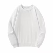 Round Neck Sweater Men's Combed Cotton Drop Shoulder Pullover