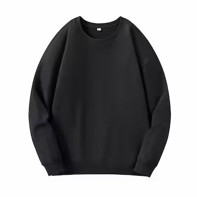 Round Neck Sweater Men's Combed Cotton Drop Shoulder Pullover - image 5