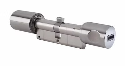 Double-button cylinder lock with time and protocol function